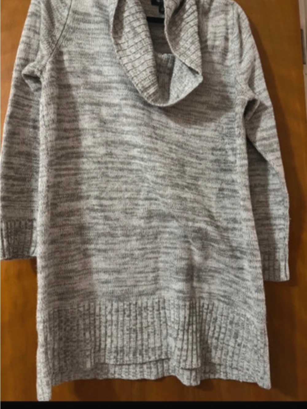 AB Studio Heathered Gray Cowl Neck Sweater